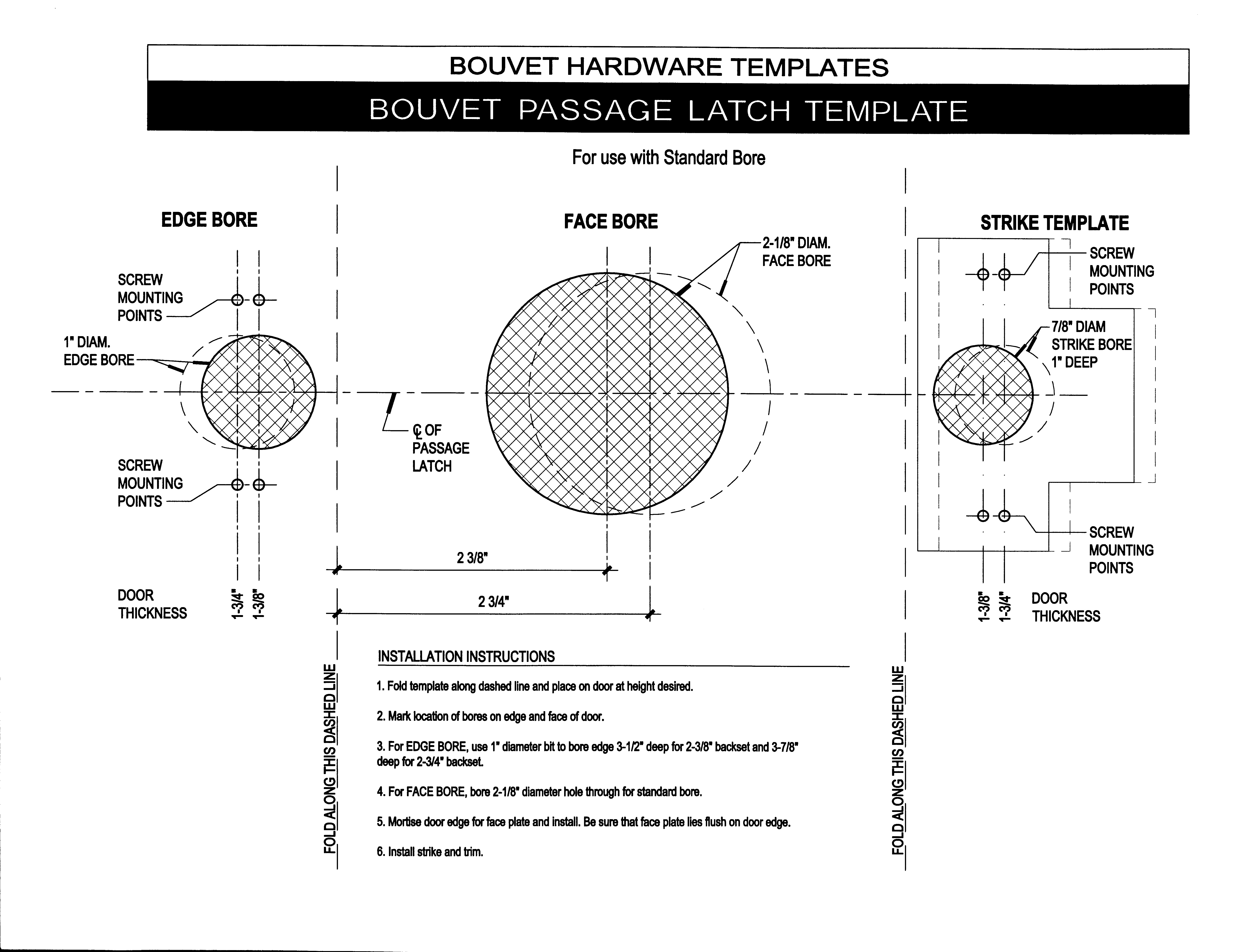 Printable Door Knob Installation Template - Printable Templates Free